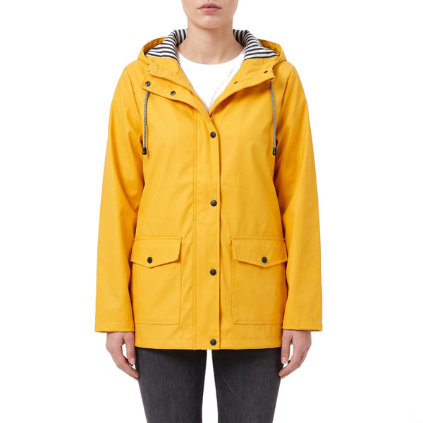 Marlow Rain Jacket in Yellow, front view